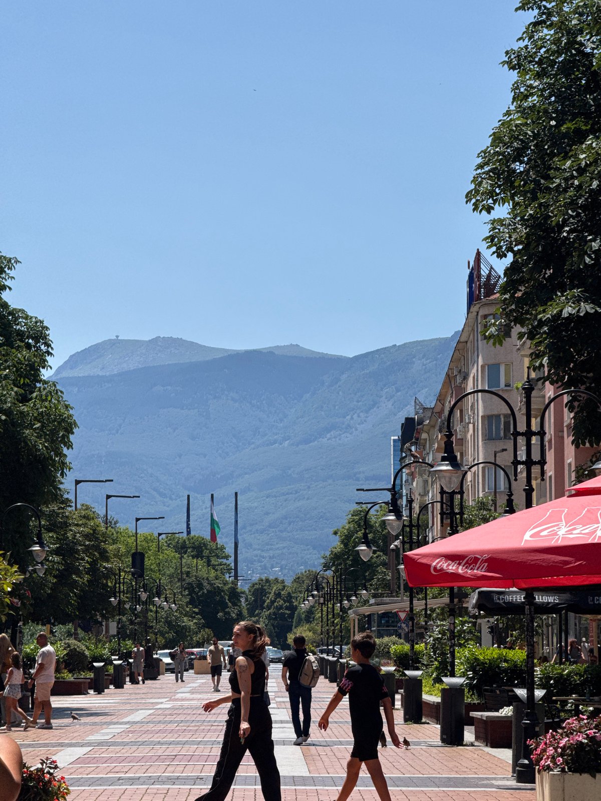 Vitosha Boulevard buzzing on a sunny summer morning