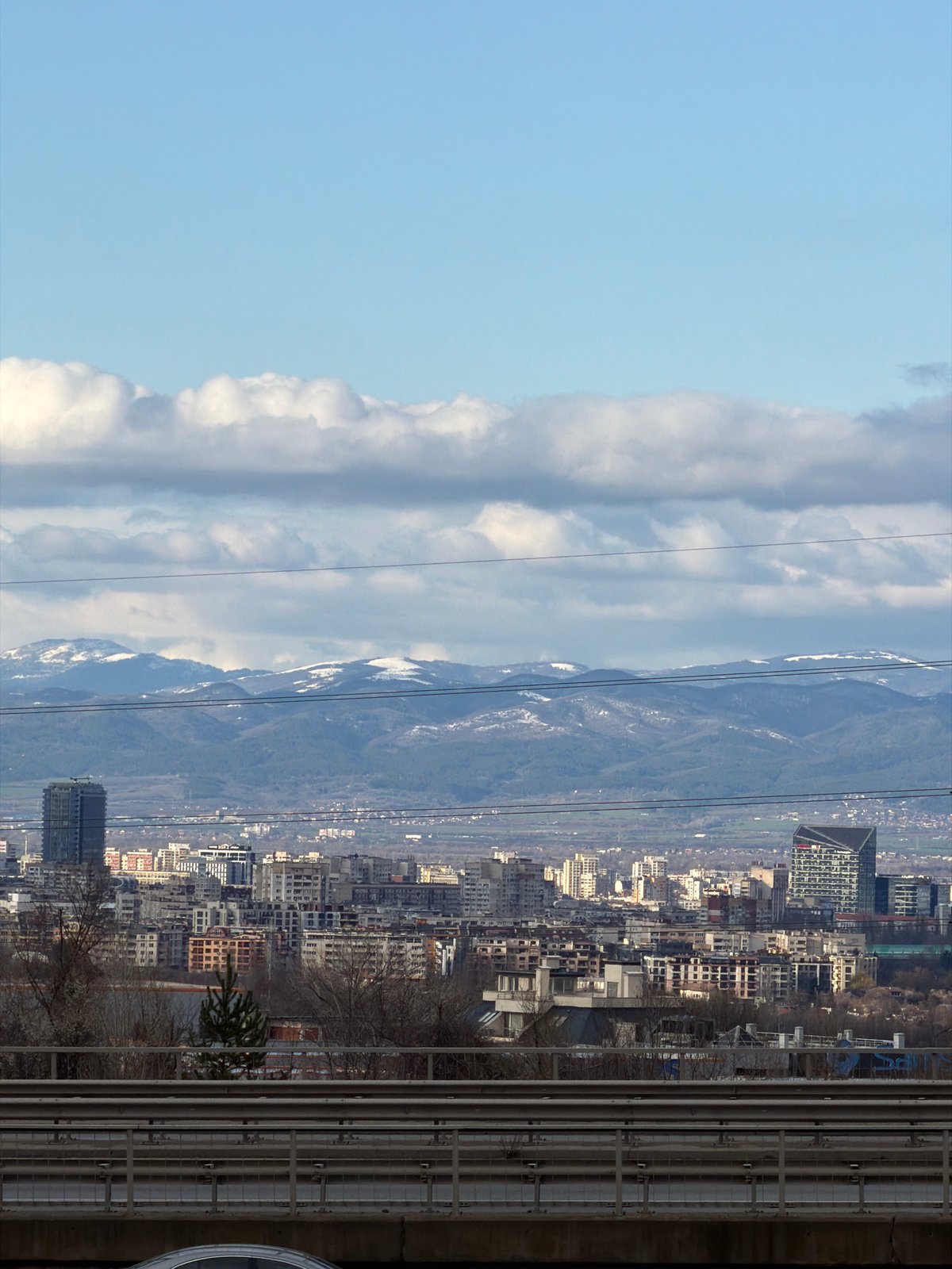 Elevated views capture Sofia's urban landscape beneath Vitosha Mountain