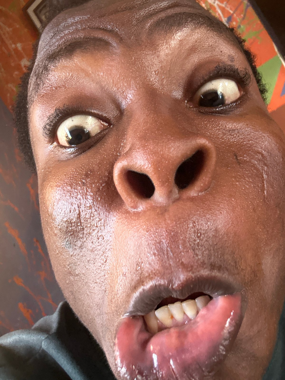 Close-up portrait captured of unidentified person at undisclosed location