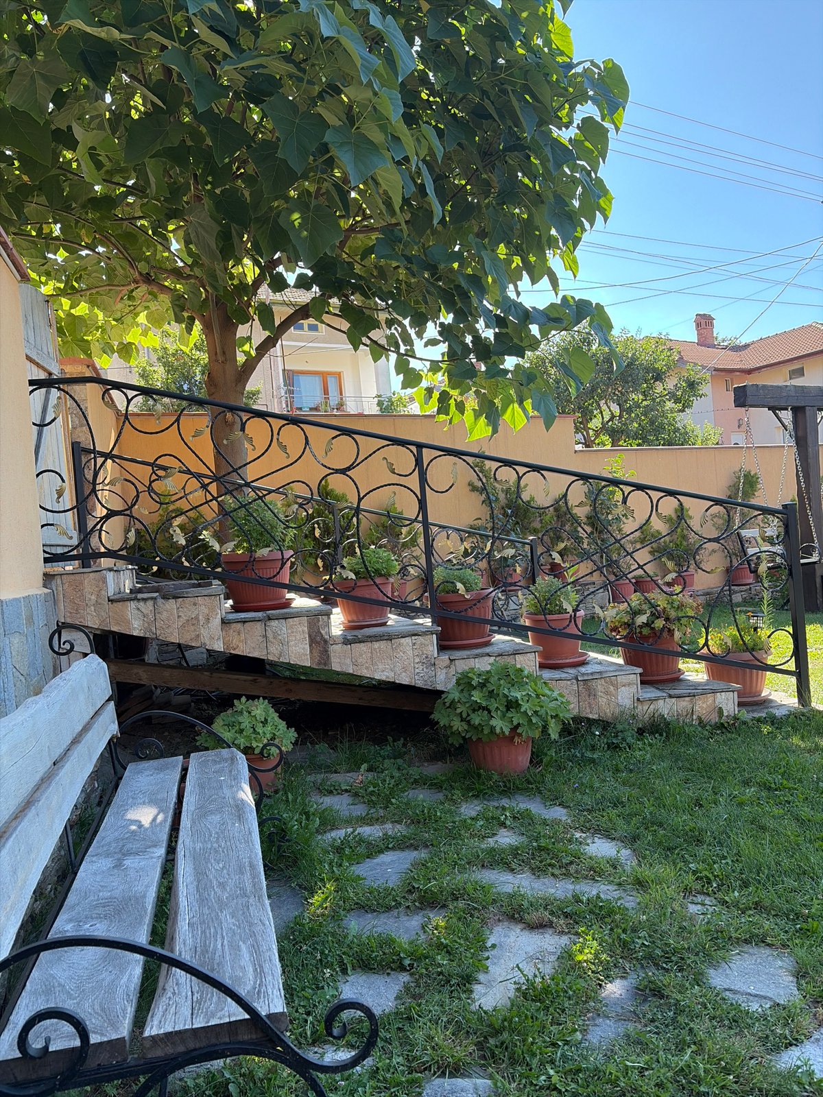 Summer morning around a Smolyan guesthouse and nearby streets