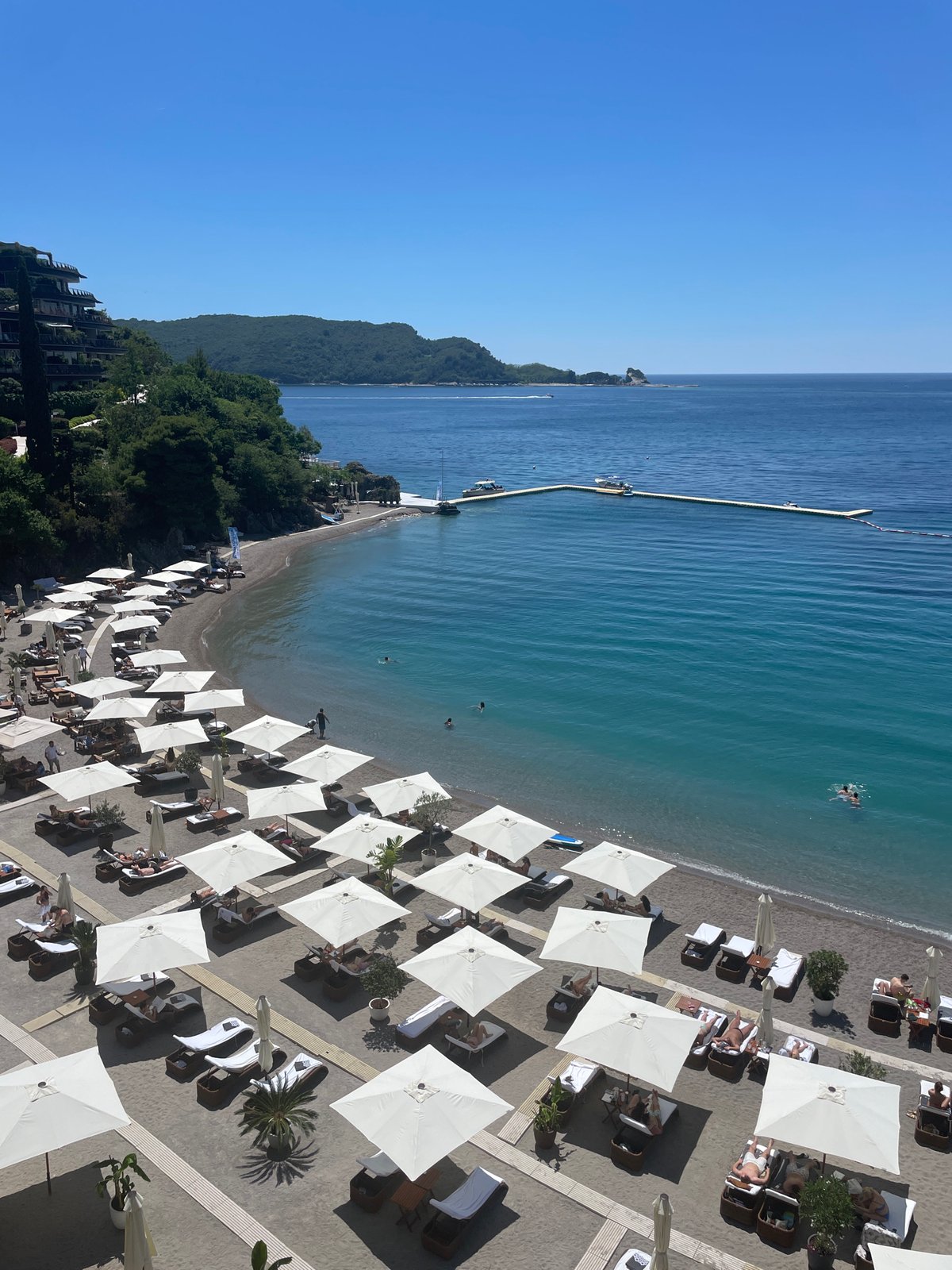 Tourist captures morning scenes of Budva Montenegro beaches and resorts