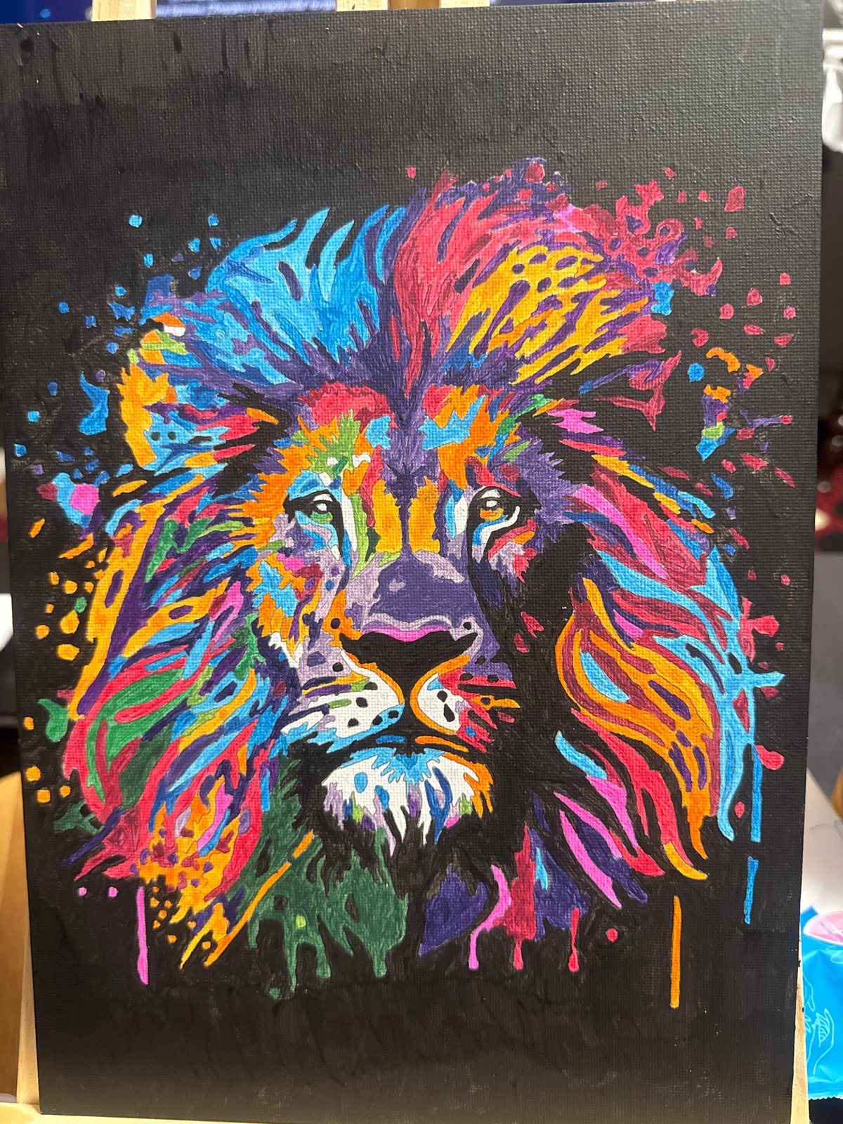 Colorful lion painting observed in Varna, Bulgaria