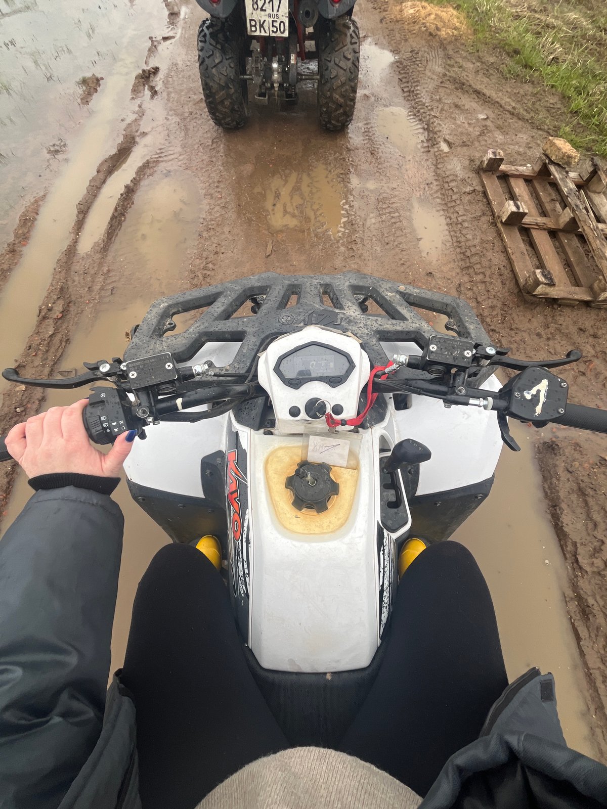ATV riders gather for muddy countryside outing in Razdolye