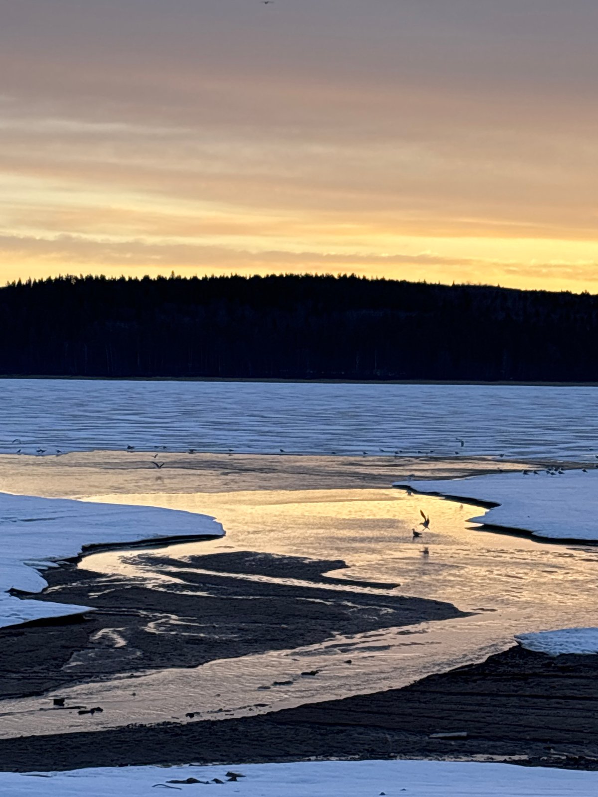 Sunset captured over water in Chaikovsky, Russia