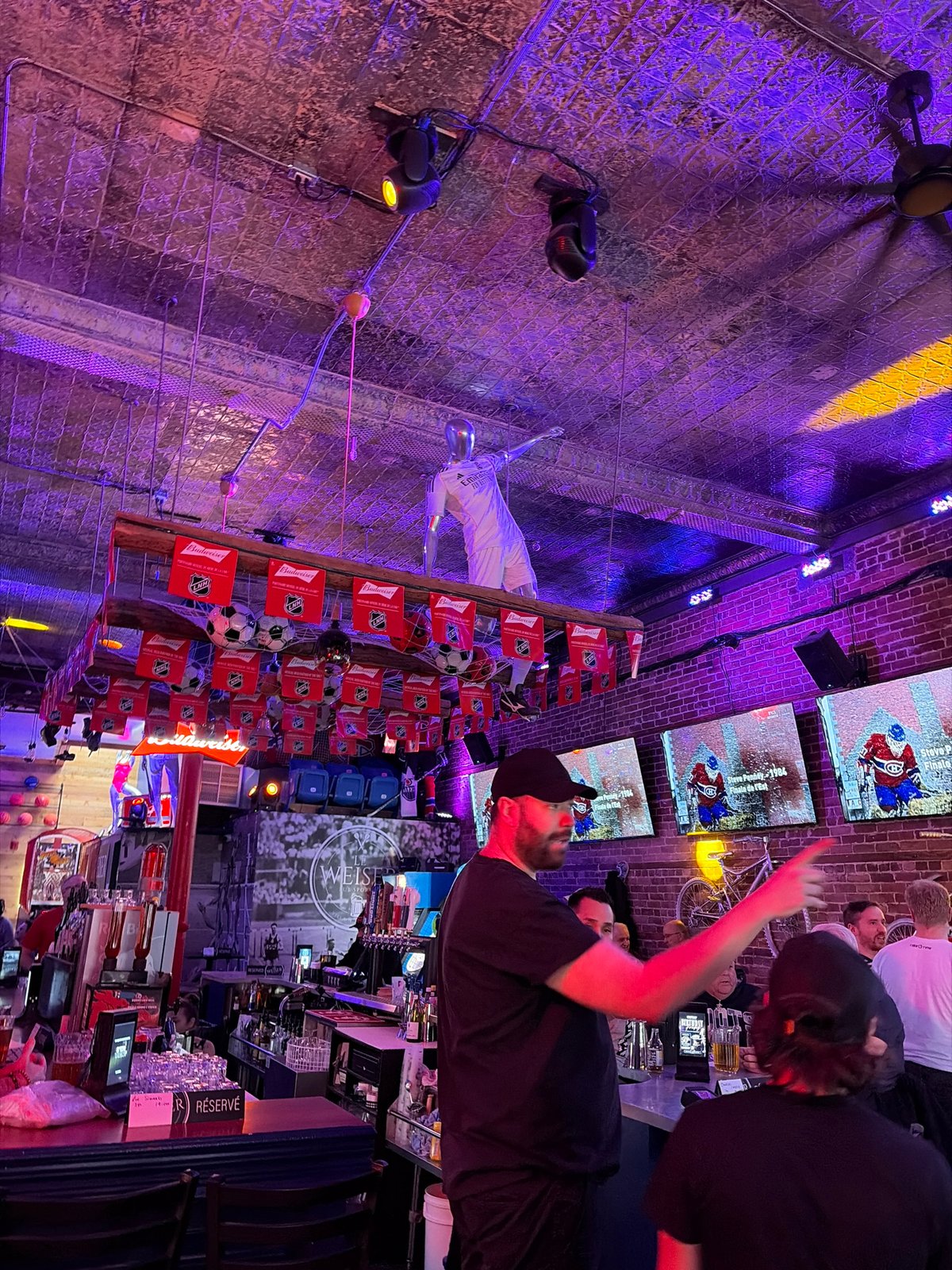 Montreal bar patrons and street scenes documented Friday evening