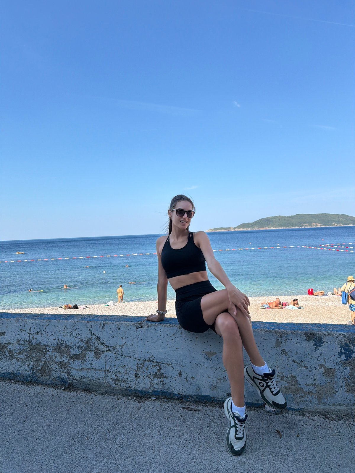 Outdoor workout and beach morning at Kamenovo, Montenegro