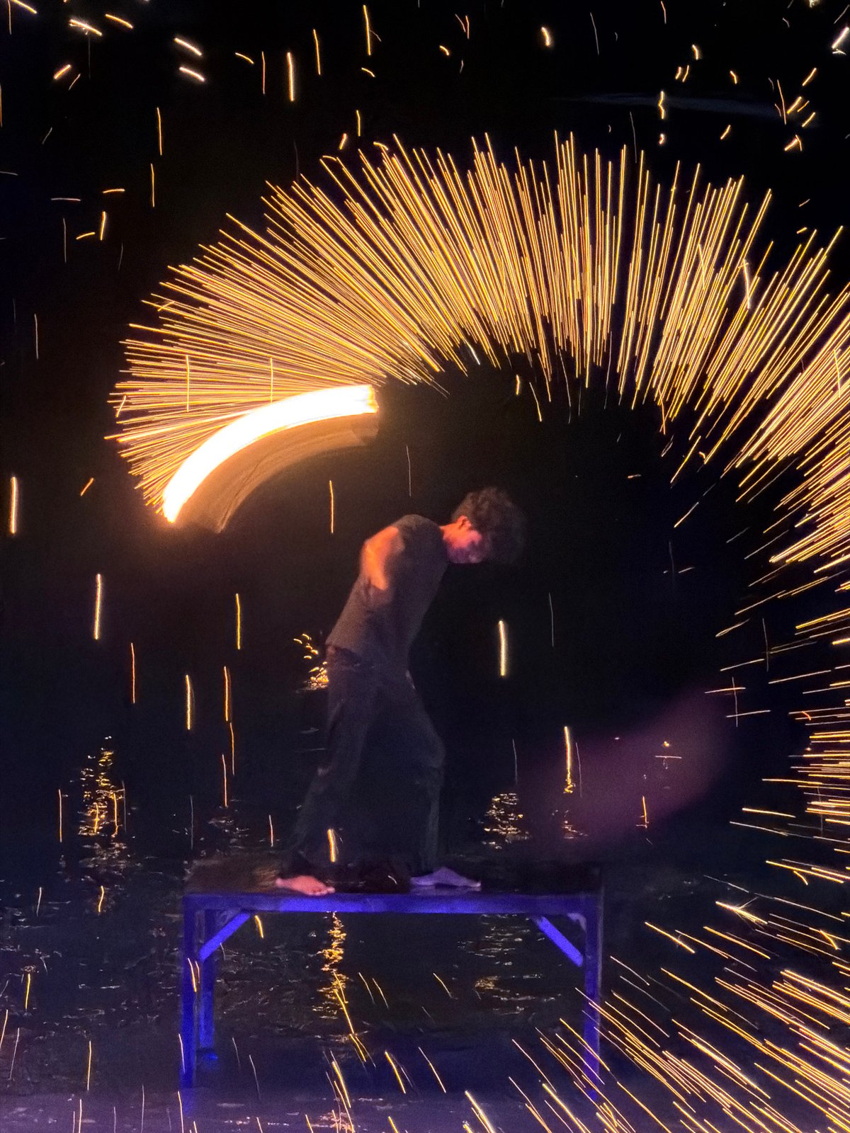 Beachfront fire show lights up Baan Bo Phut after dark