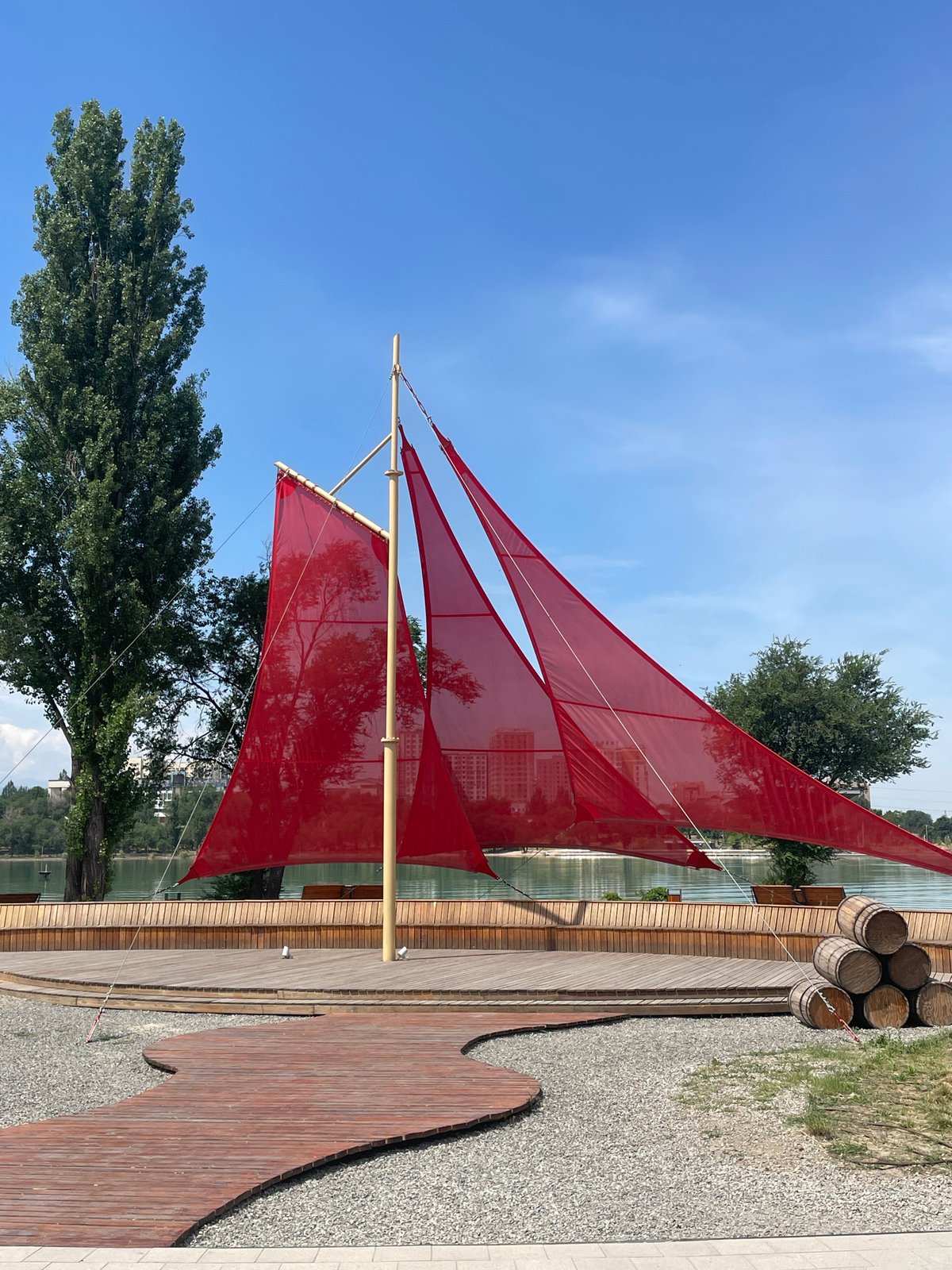 A sunny morning stroll through Almaty's modern Esentai district