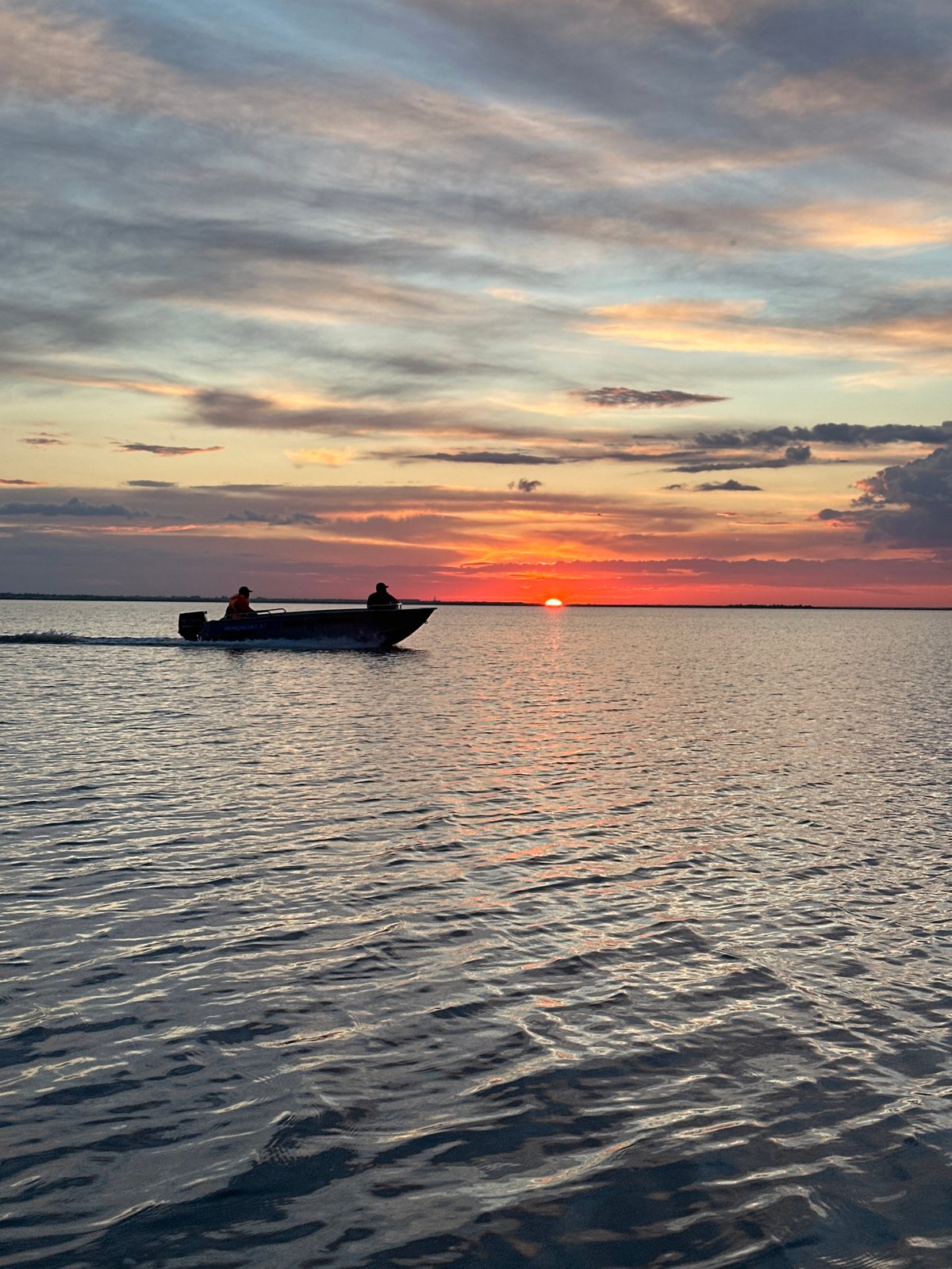 Sunset boat activity witnessed on Kazakhstan lake