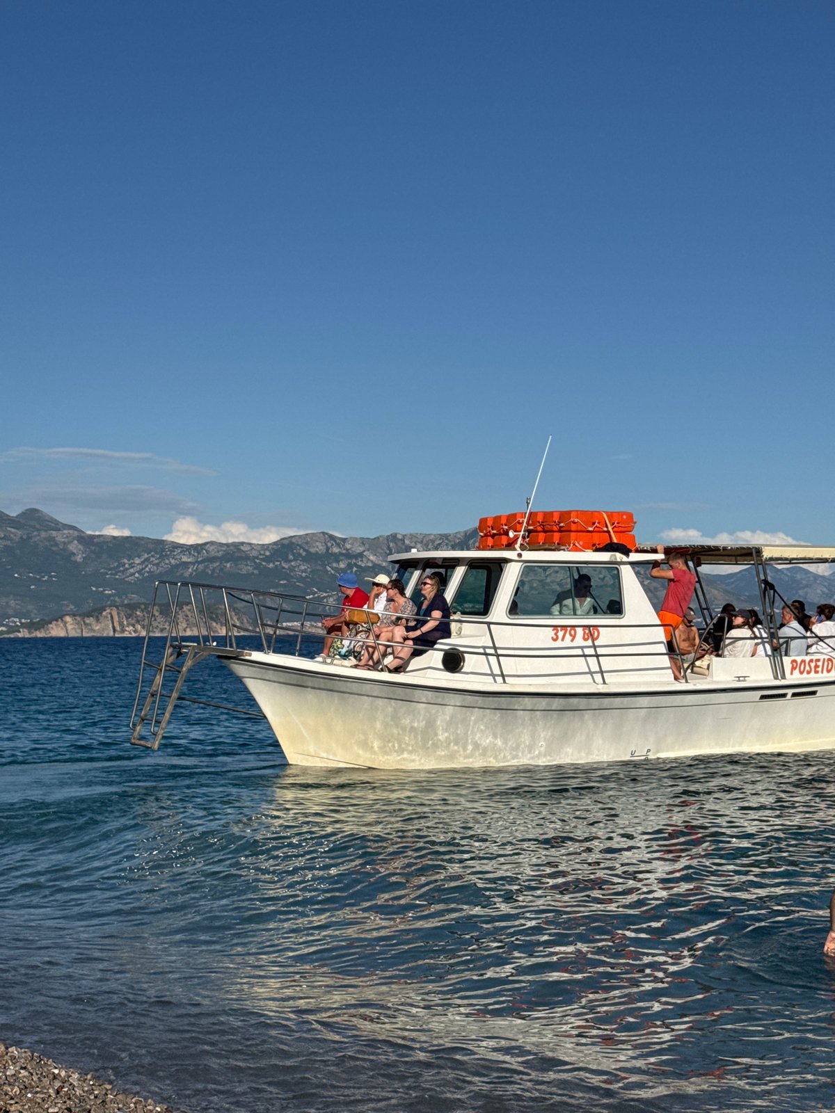 Sunny afternoon on the Adriatic coast at Prijevor, Montenegro