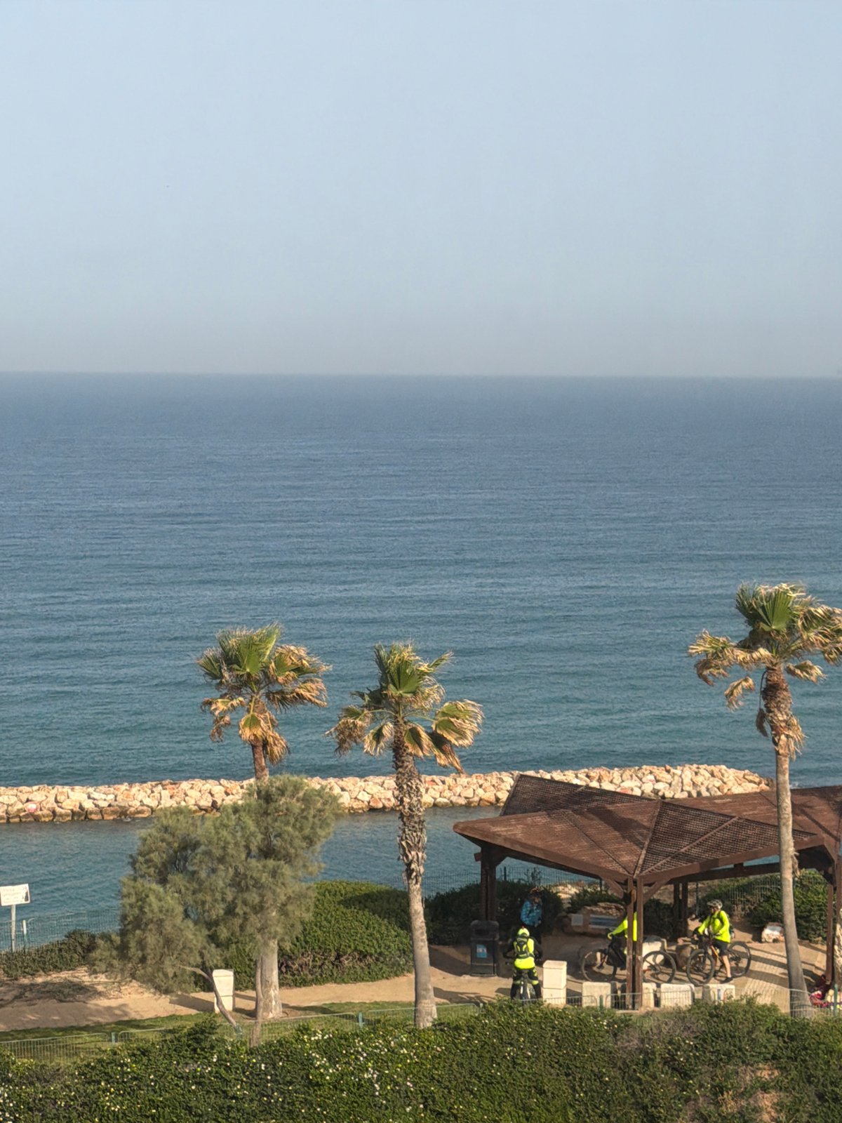 Morning coastal scenes documented in Netanya, Israel waterfront