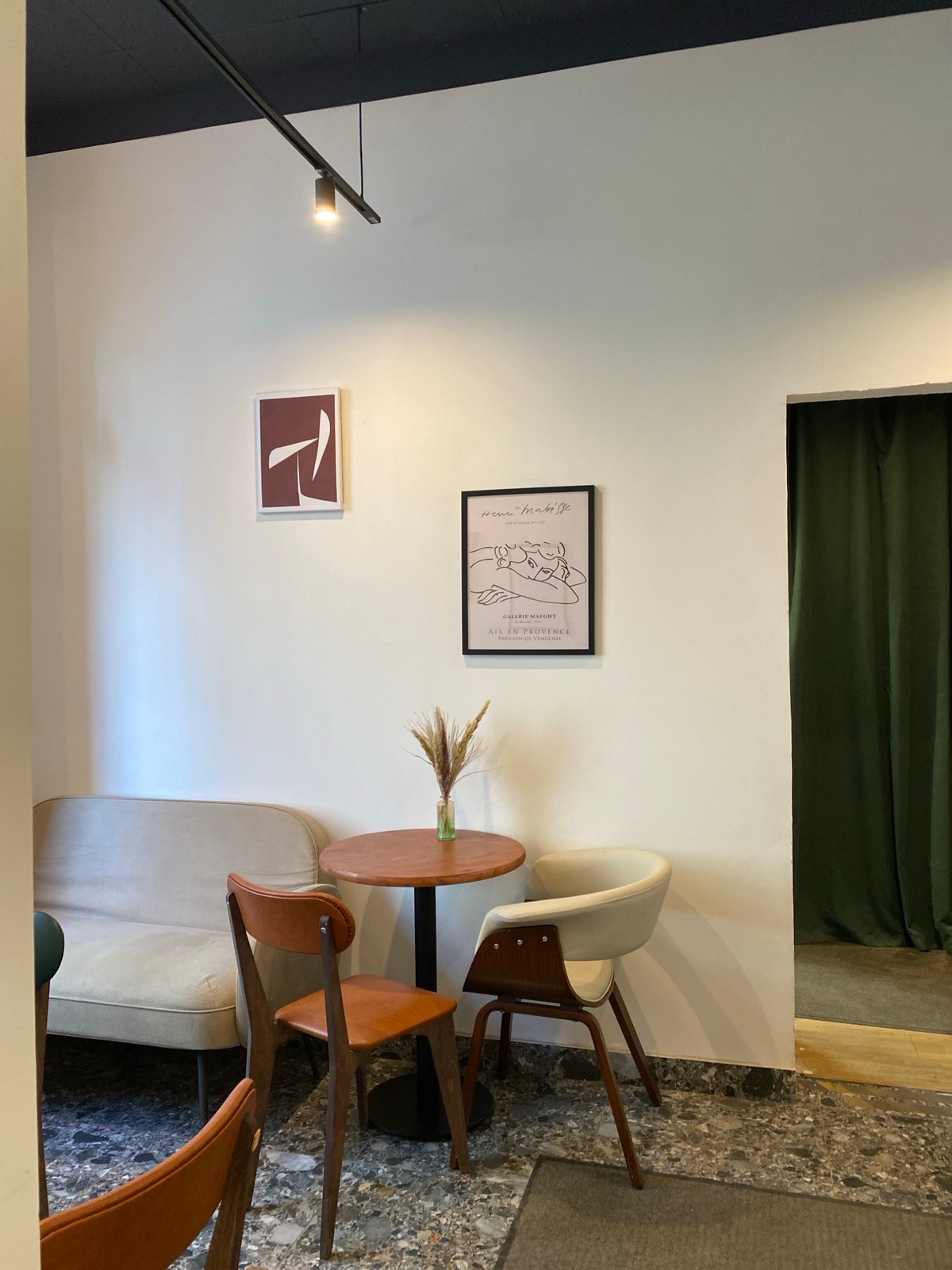 Moscow café interior photographed showing minimalist modern design