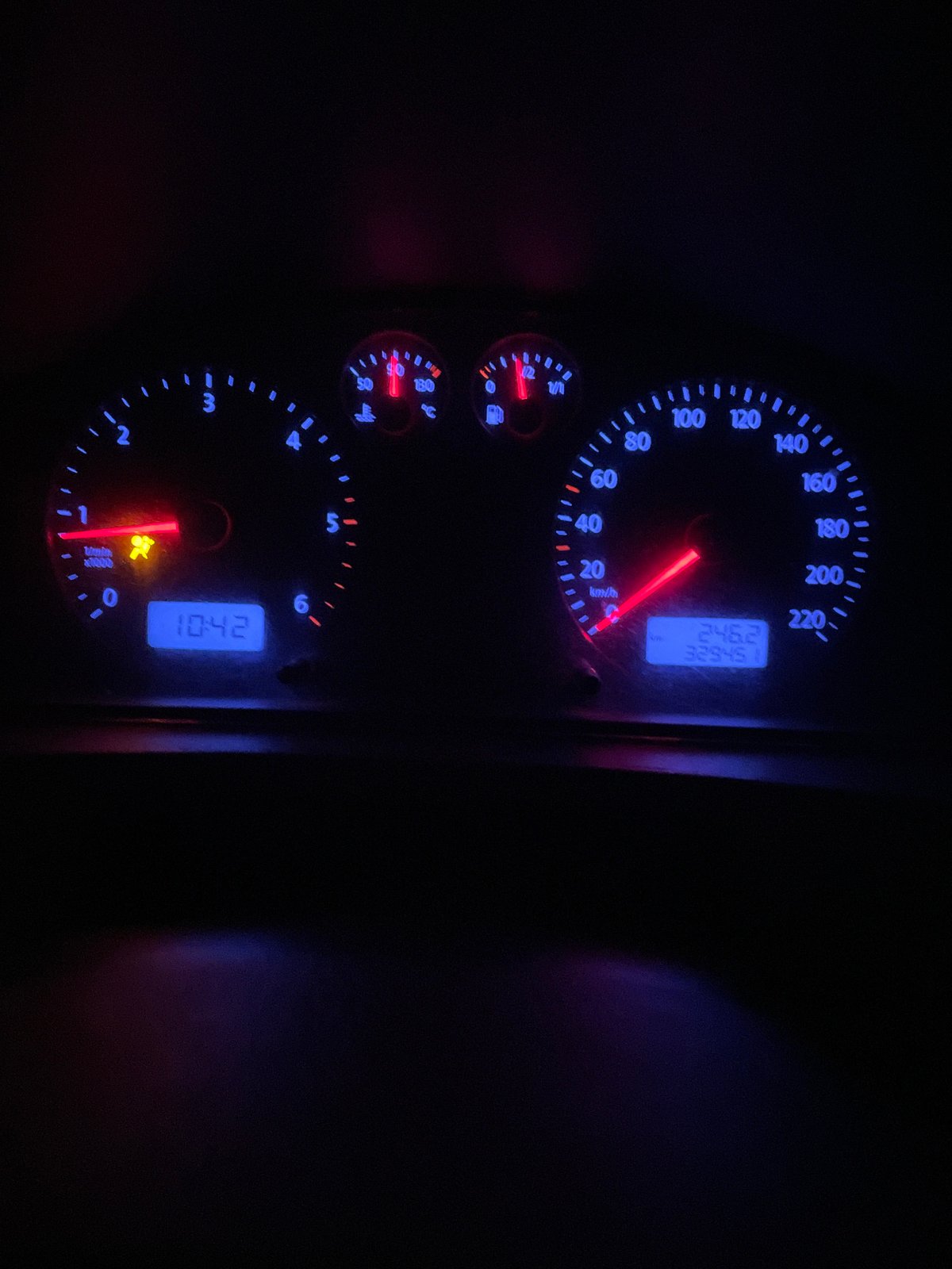 Nighttime driving scene captured in Moscow vehicle dashboard