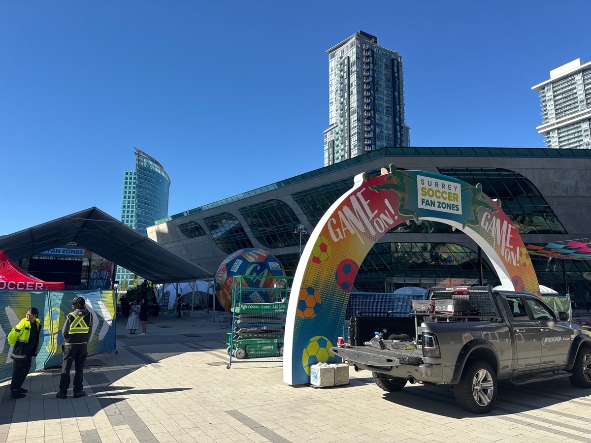 Surrey hosts outdoor soccer fan zone event with banners