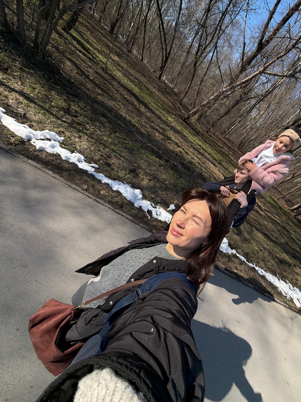 Spring morning park activities captured across Perm, Russia