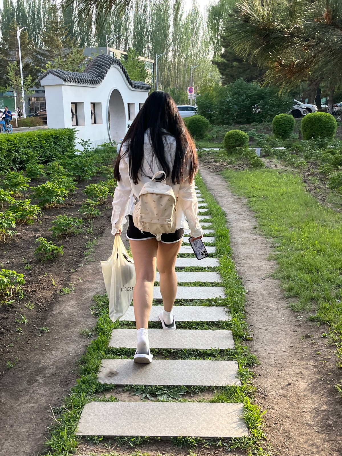 Morning pedestrian activity observed in Changchun City park