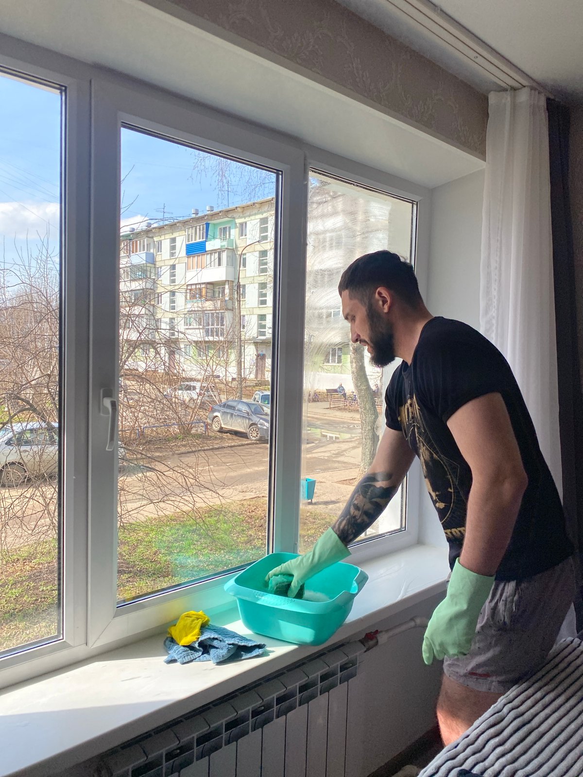 Early morning gym and recreational activities documented in Chaikovsky