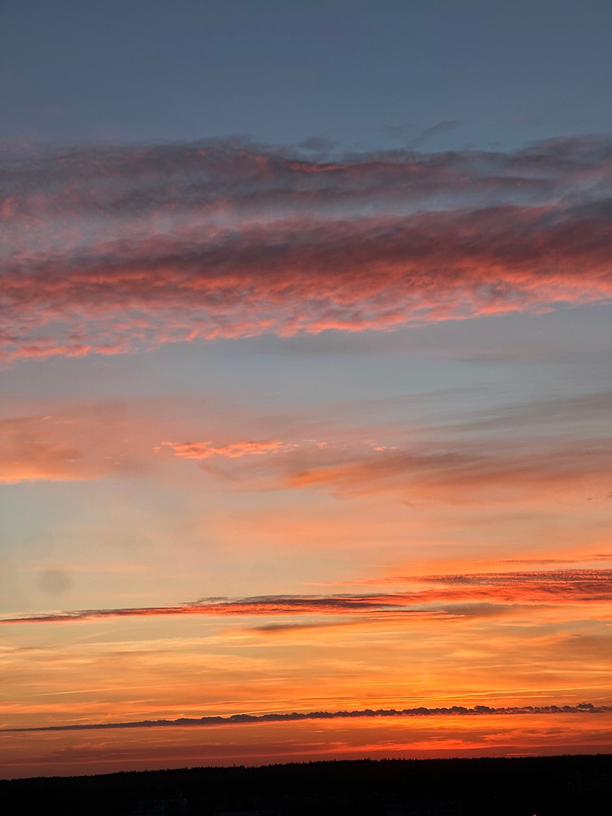 Moscow residents witness vibrant sunset over Soviet-era apartment blocks