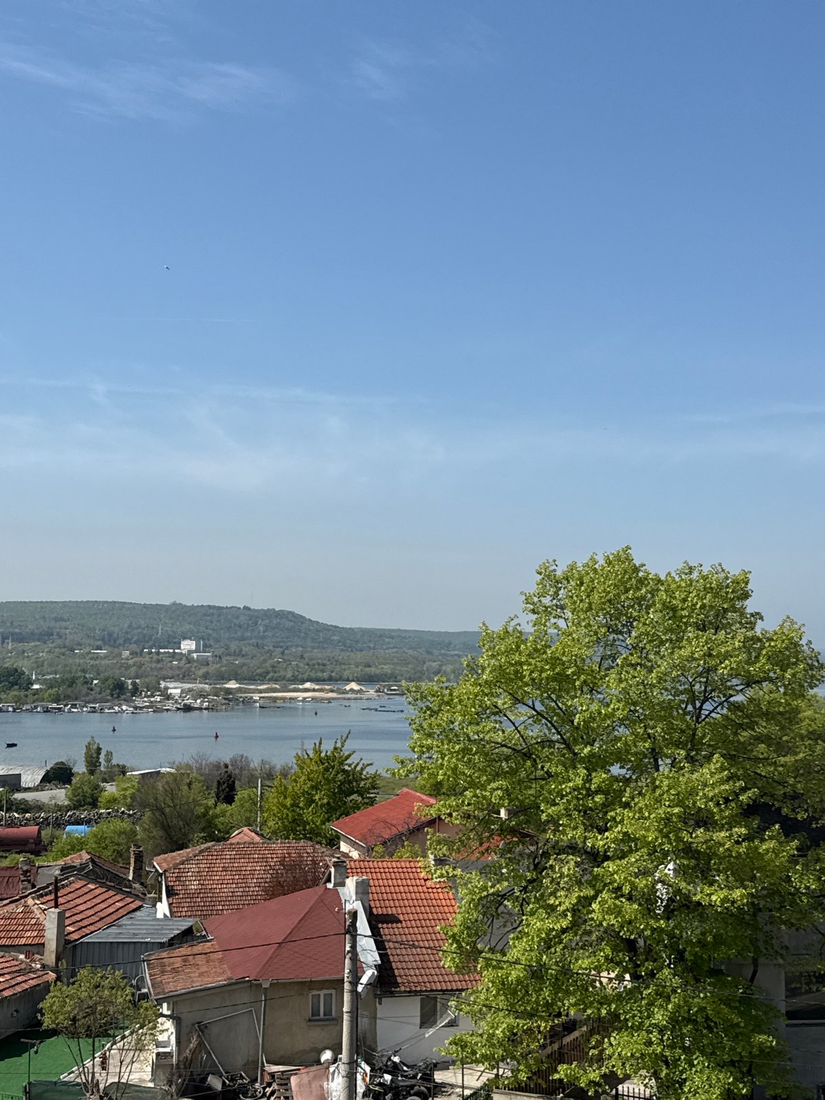 Morning coffee moment overlooking Varna's coastline captured by witness