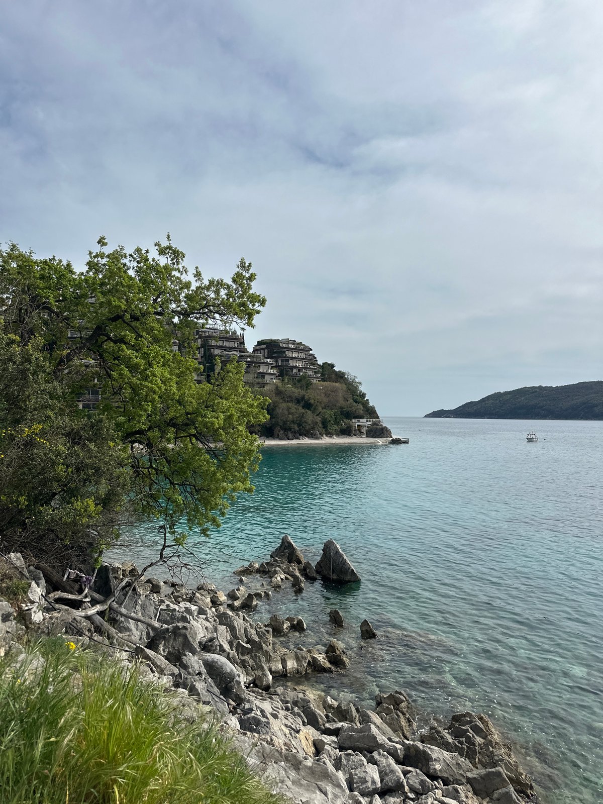 Coastal views captured in Budva, Montenegro showing shoreline development