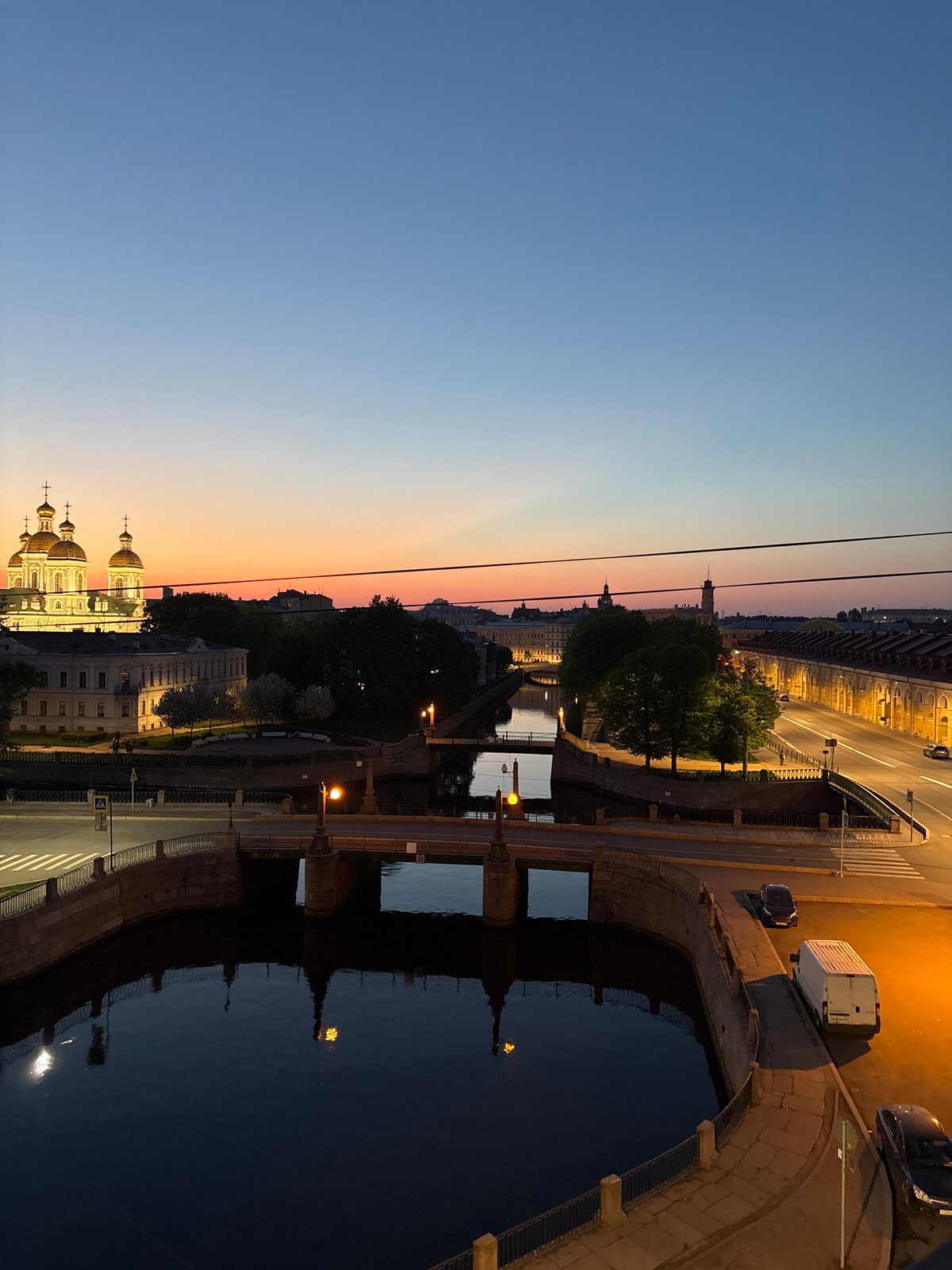 Twilight canal views captured in historic Saint Petersburg district