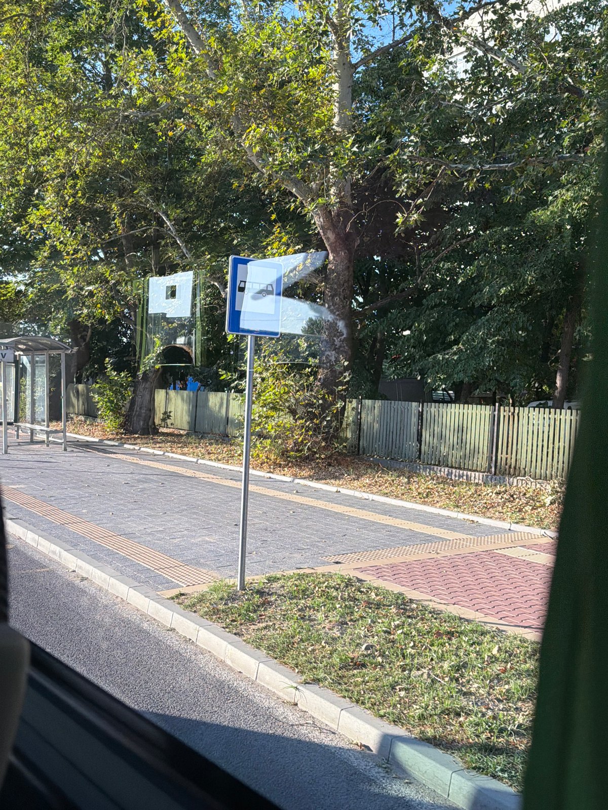 Plovdiv roadside strip: bus stop, gas station, auto dealerships
