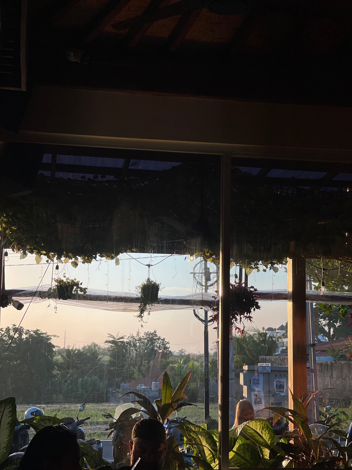 Restaurant interior with rustic décor documented in Mengwi, Indonesia