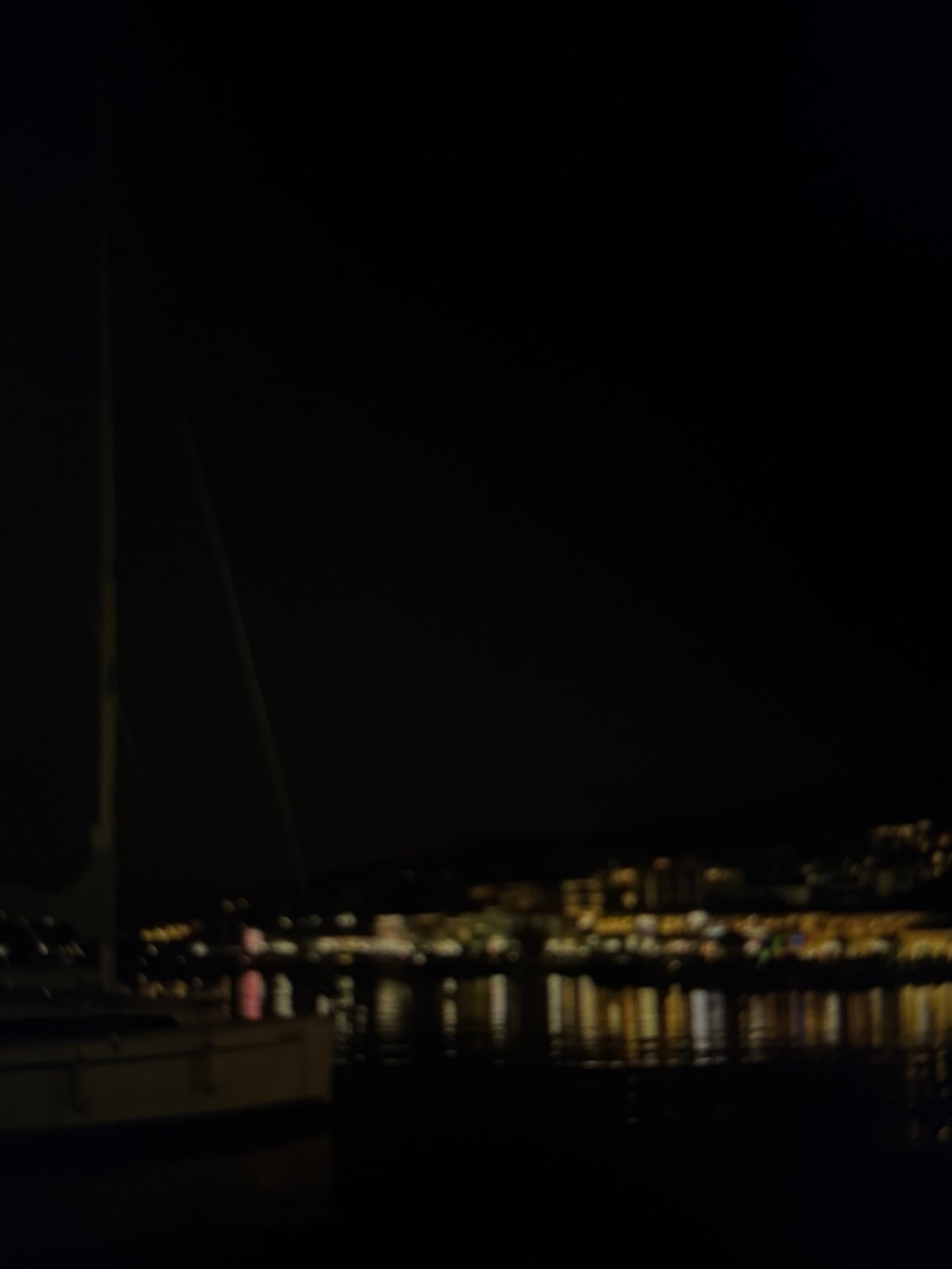 Nighttime cityscape reflection captured in Pleven, Bulgaria