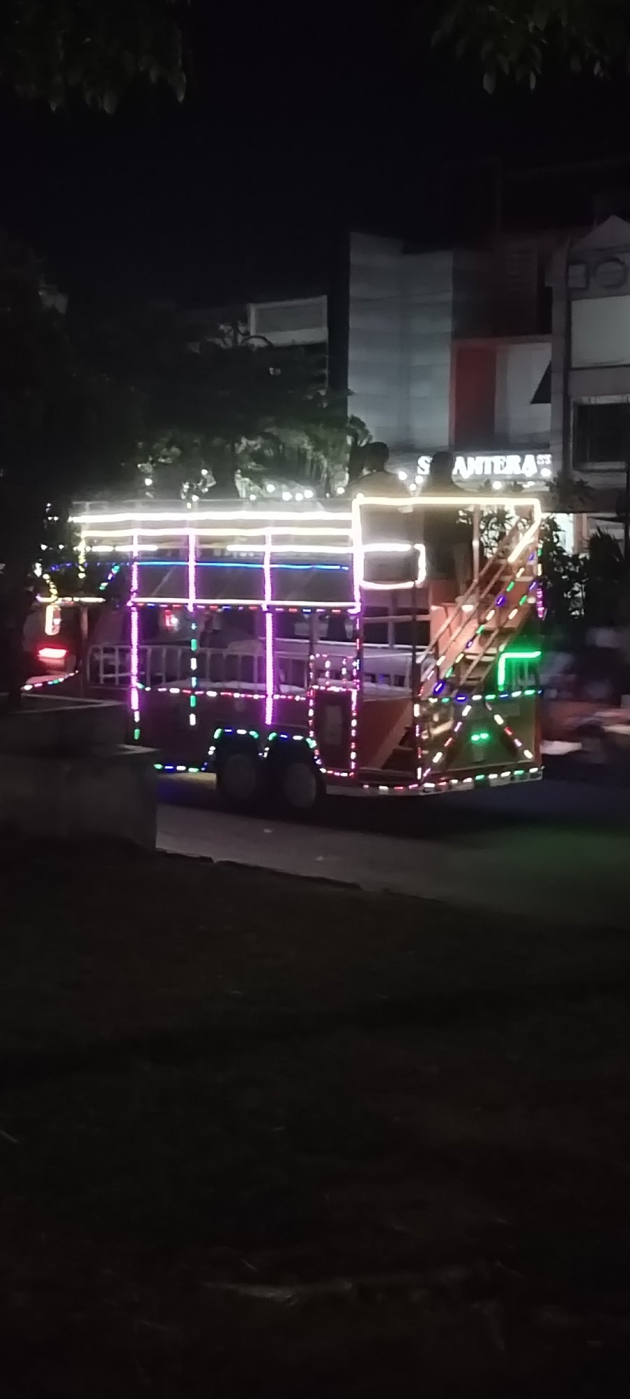 Decorated truck with colorful lights spotted in Lhokseumawe