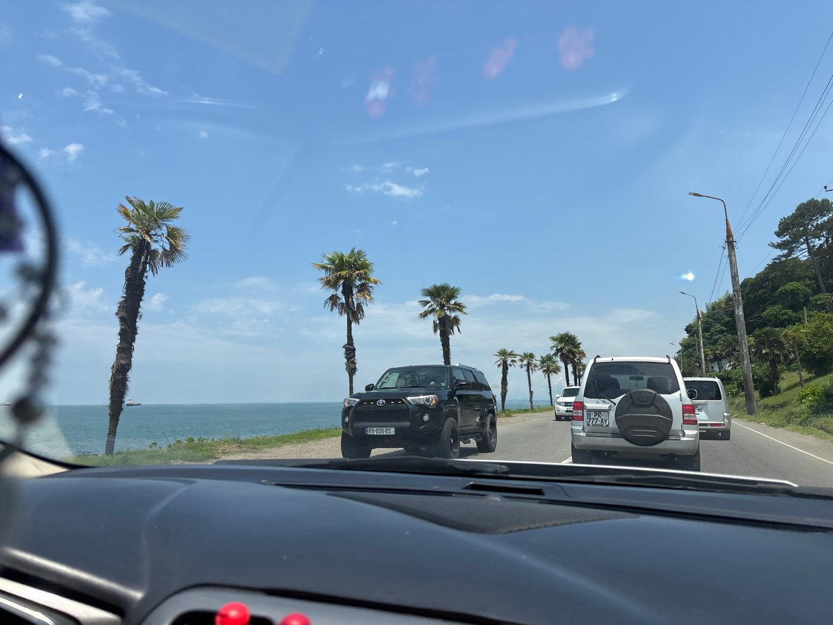 Morning drive through Batumi's sunny coastal streets