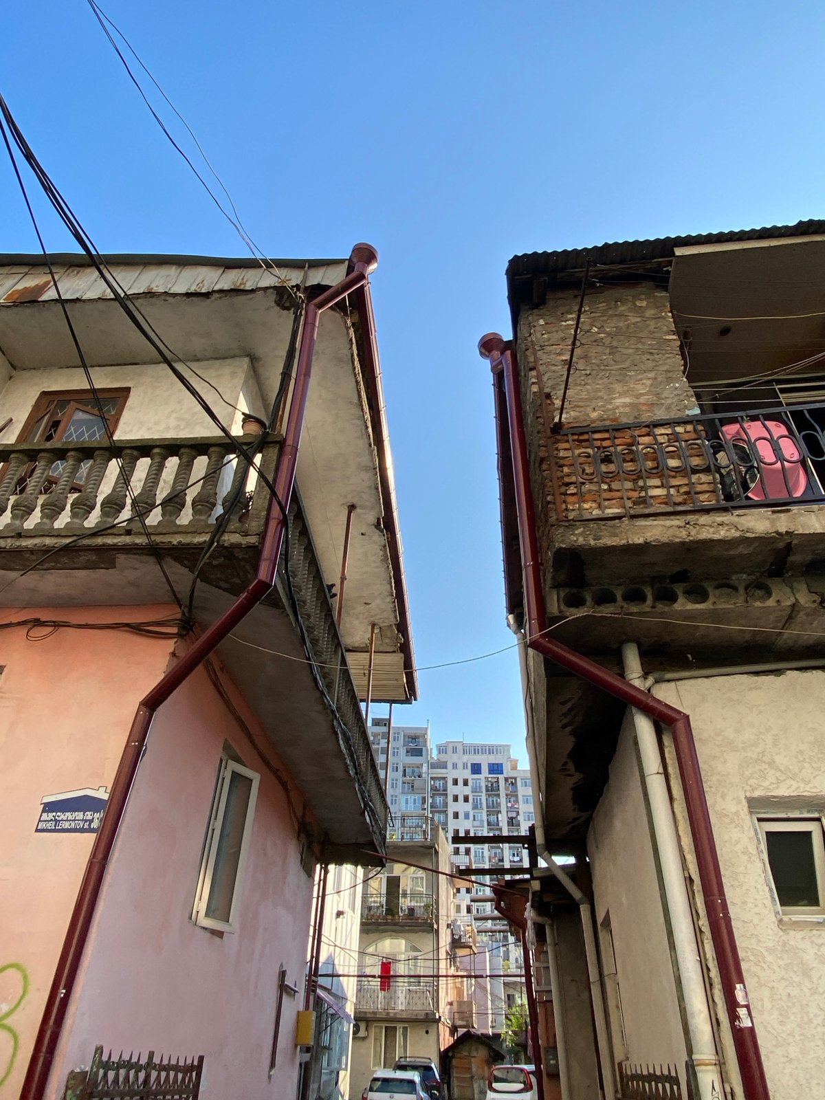 Street-level life in Batumi's older residential quarters