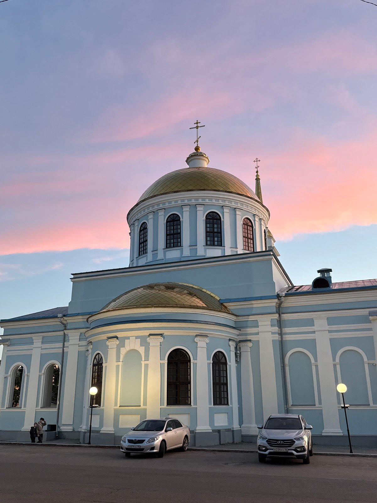 Evening scenes documented across Votkinsk, Russia during sunset hours