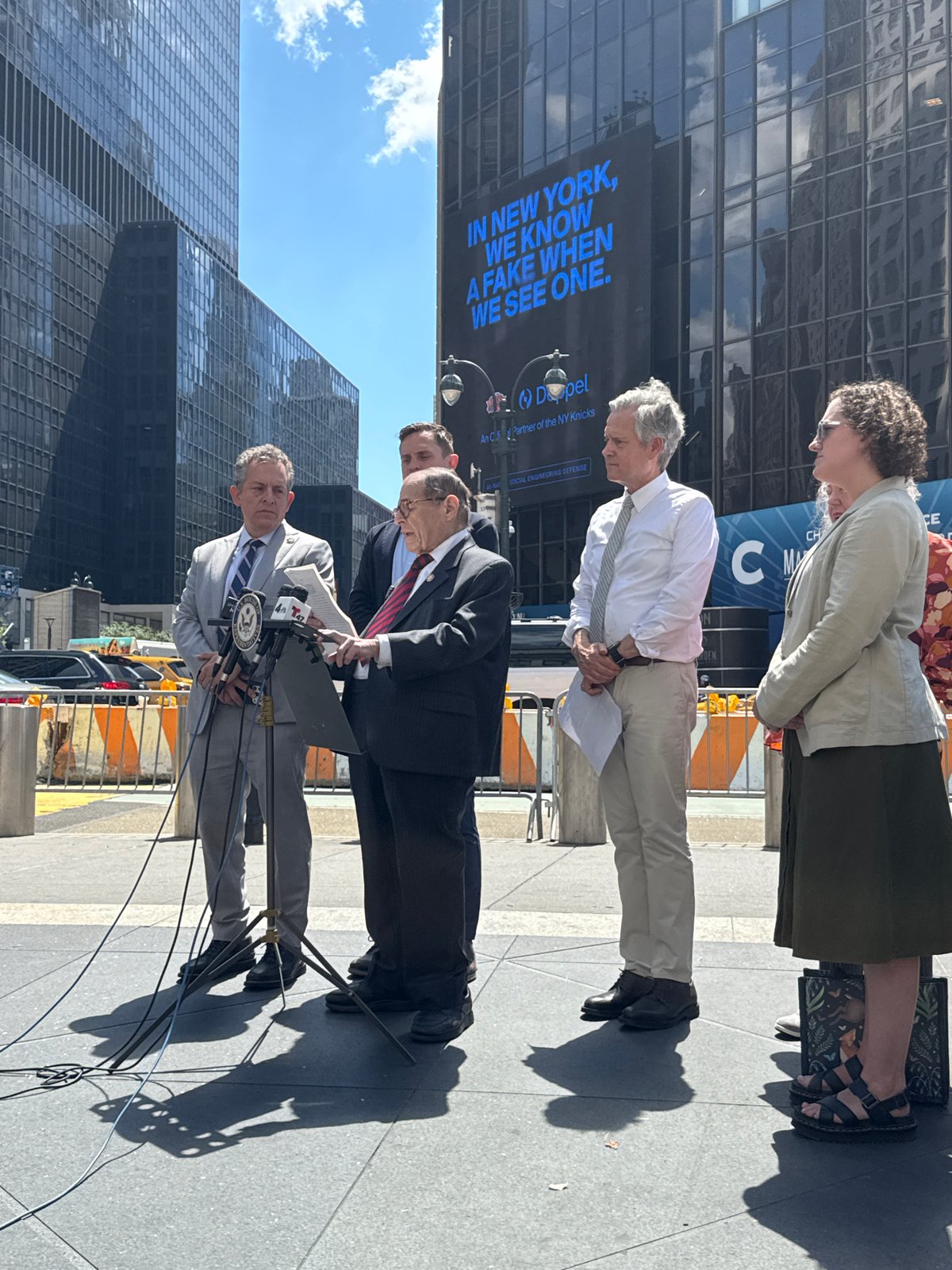 Press conference held near Madison Square Garden, Midtown Manhattan