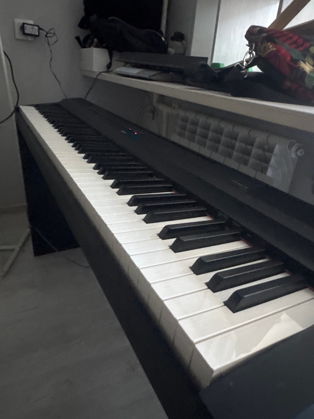 Yamaha P-125 digital piano, up close and in use
