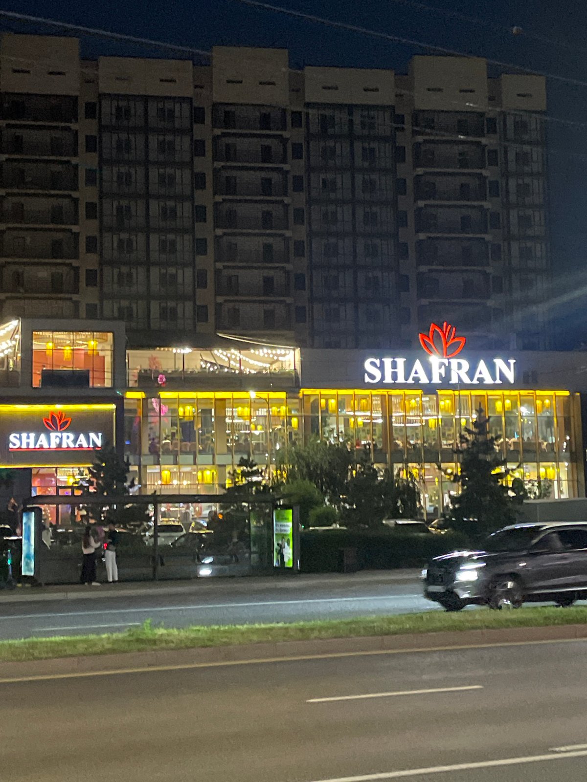 Almaty city streets alive on a busy Saturday night
