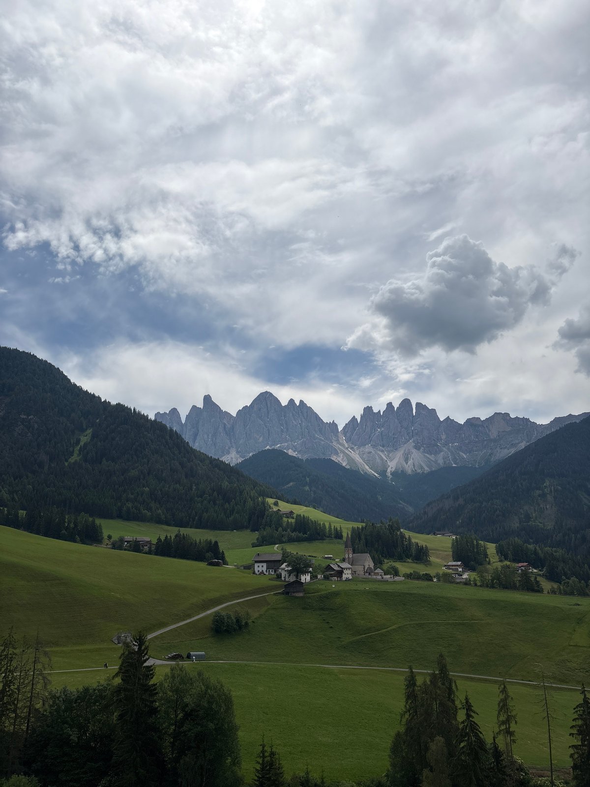 Morning stroll through an Alpine village, rivers, and mountain views