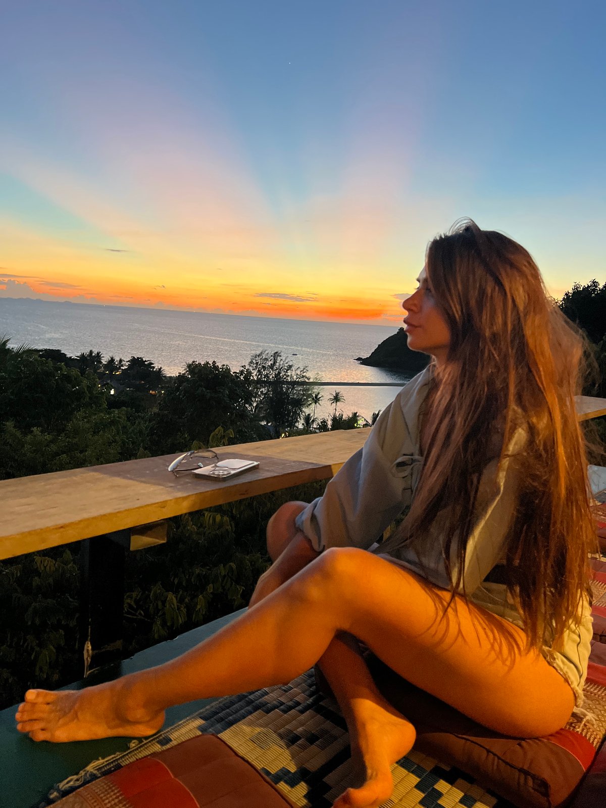 Golden hour on Koh Phangan, balconies and ocean views