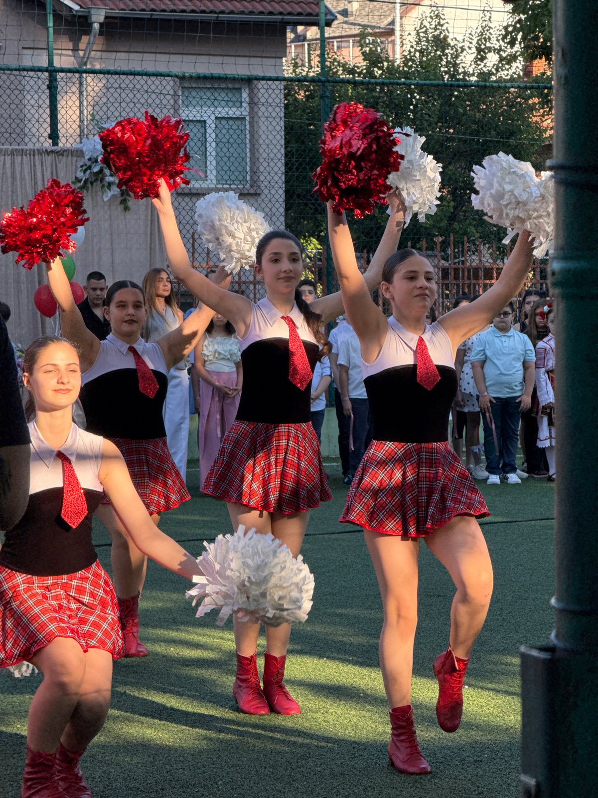 Cheerleading performance with traditional elements in Pleven, Bulgaria