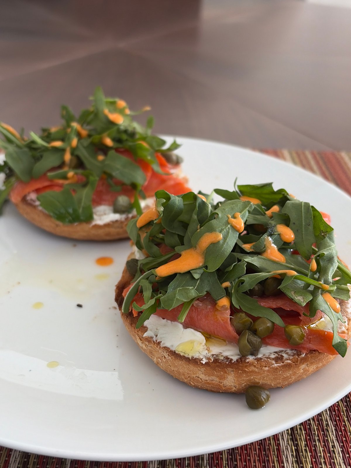 Salmon sandwiches photographed in San Bernardino Tlaxcalancingo, Mexico
