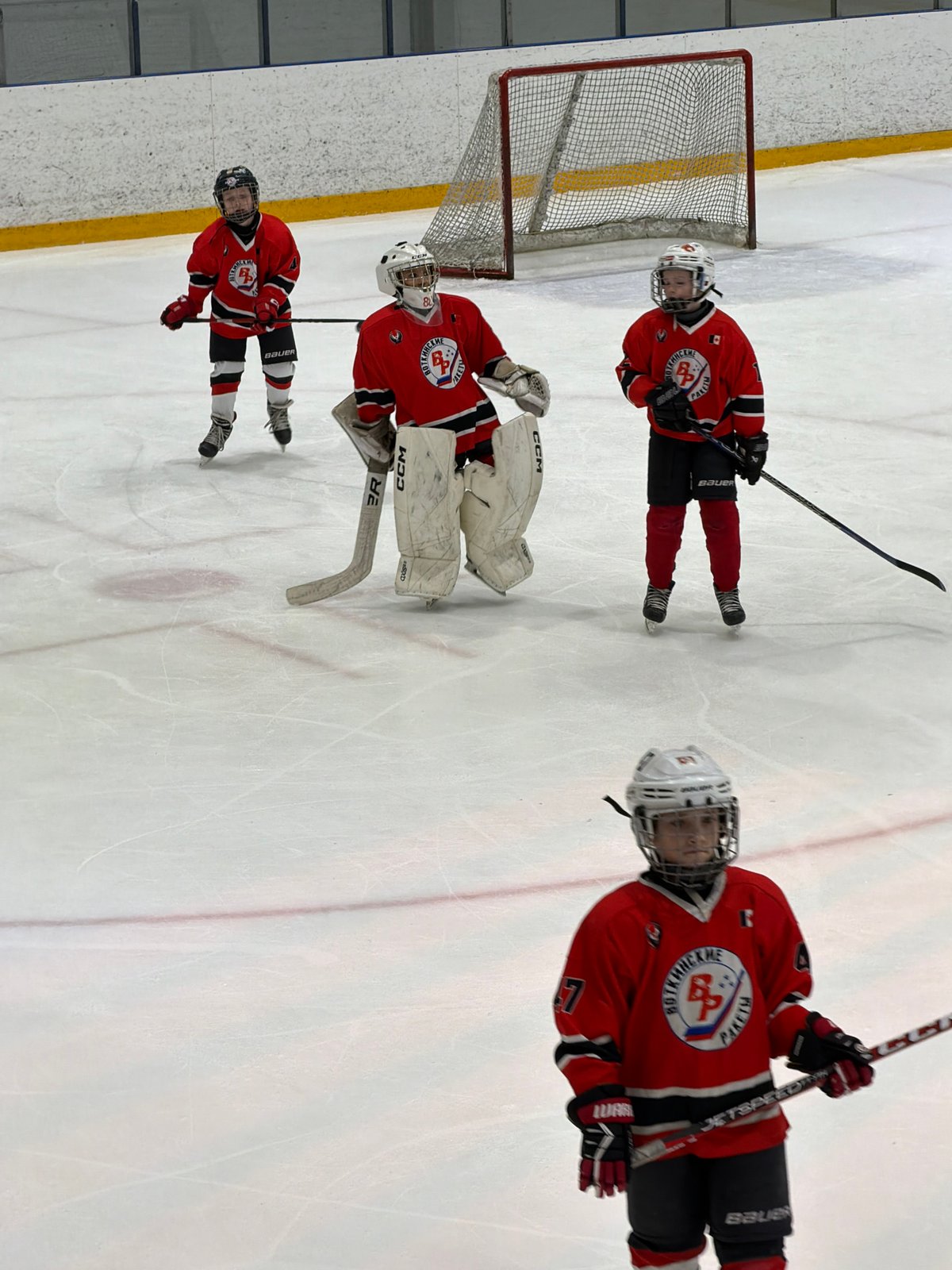 Youth hockey practice session documented in Votkinsk, Russia