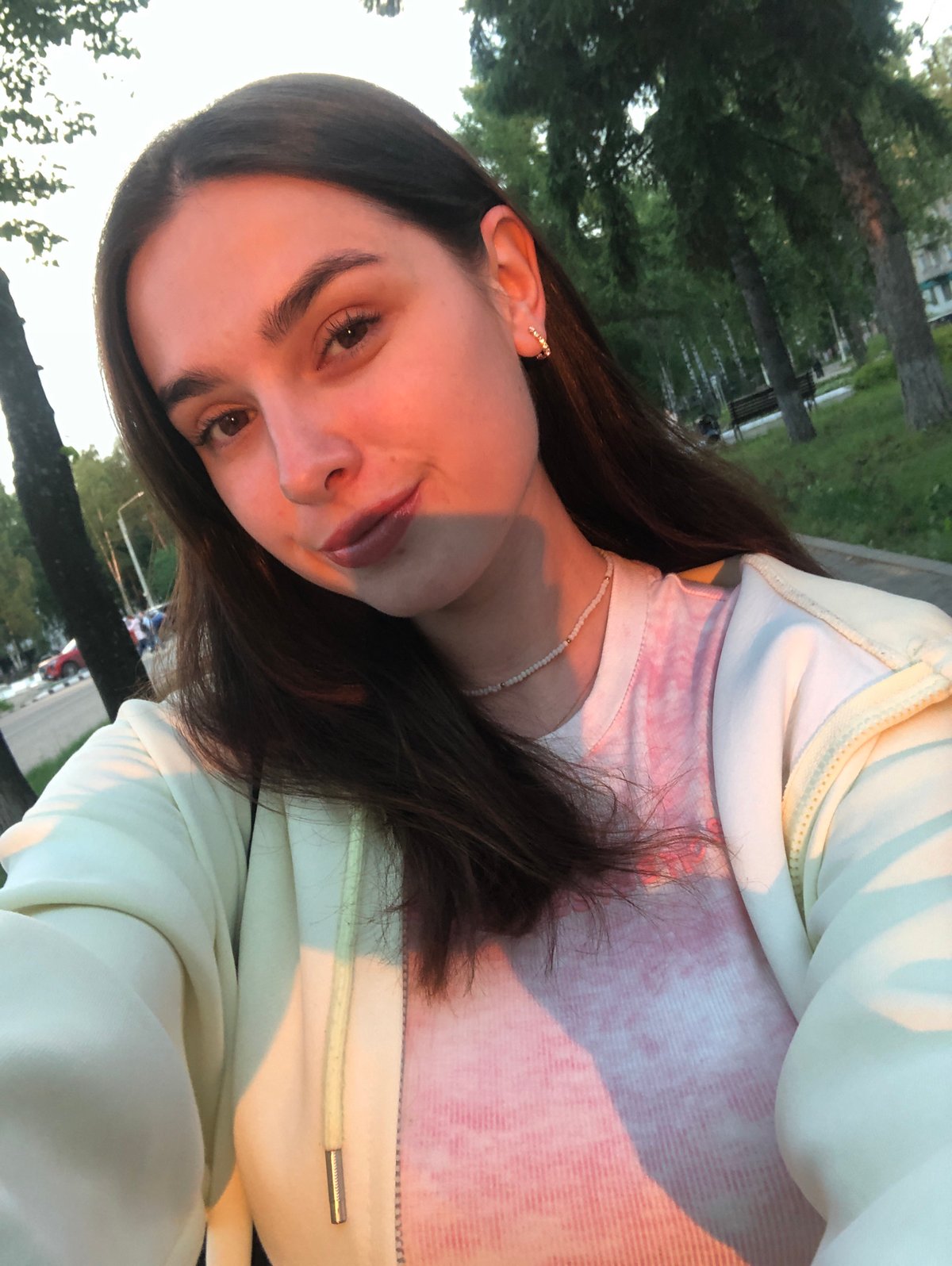 Evening stroll through Chaikovsky's illuminated embankment and streets at sunset