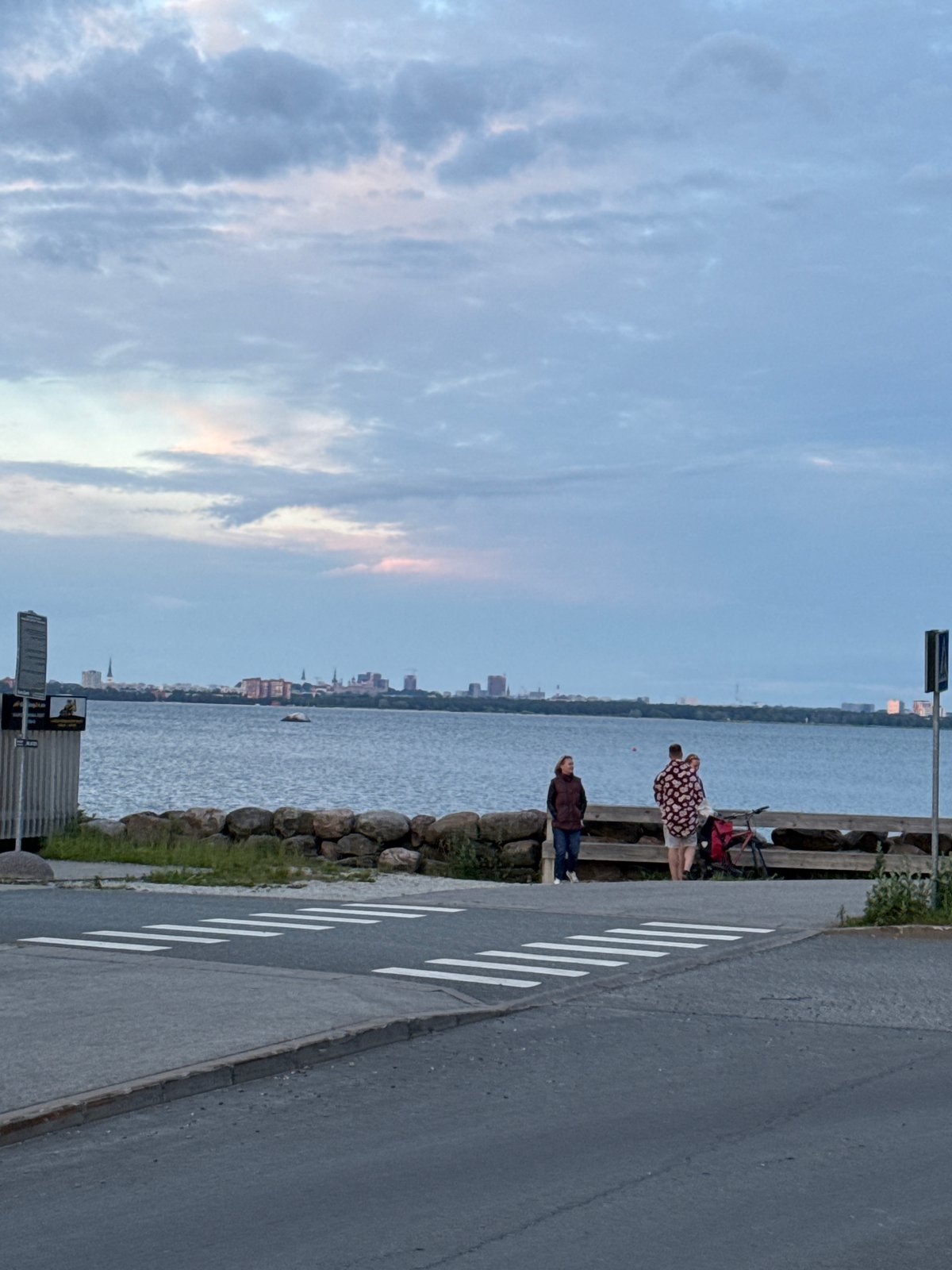Golden hour rolls across Tallinn's waterfront and driving range