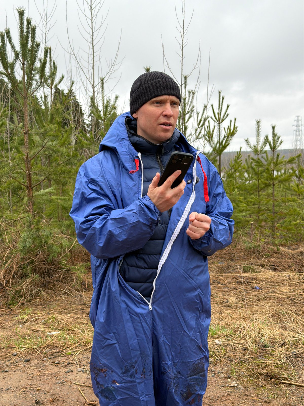 Morning activity in Russian woods includes helicopter flyover