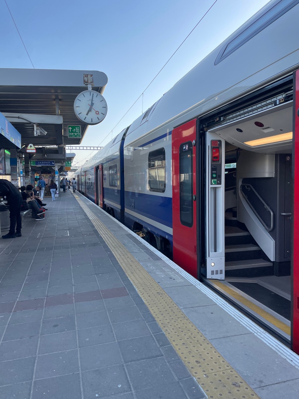 Early morning commuter activity observed in Herzliya train station
