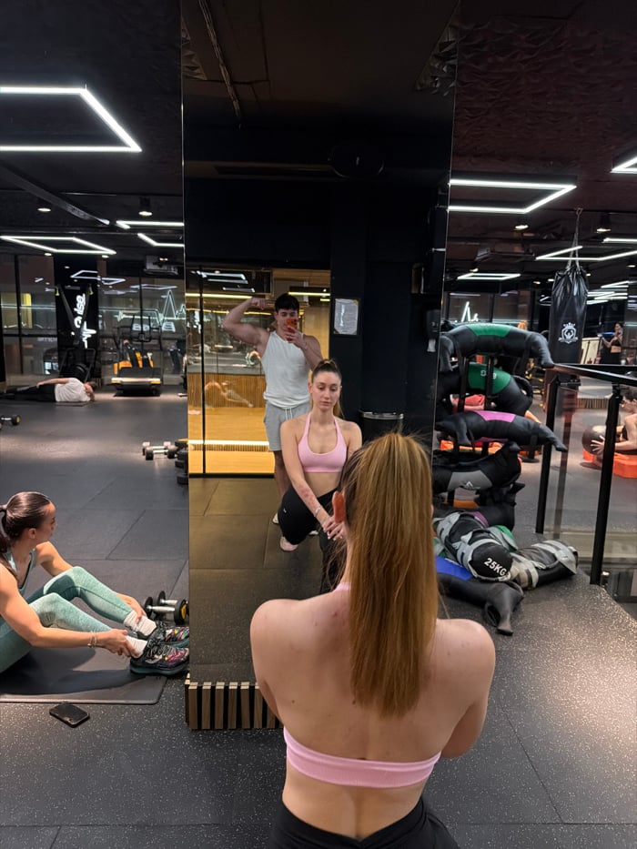 Man documents evening gym workout across Sofia fitness centers