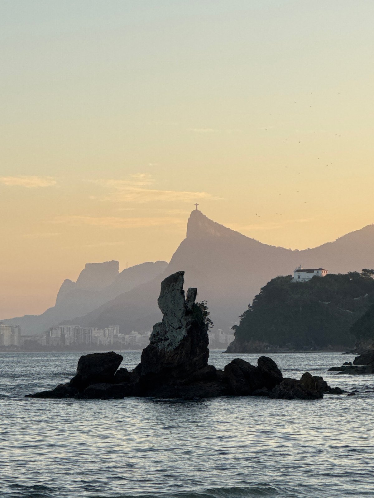 Niterói coastline with Rio skyline and Christ the Redeemer visible