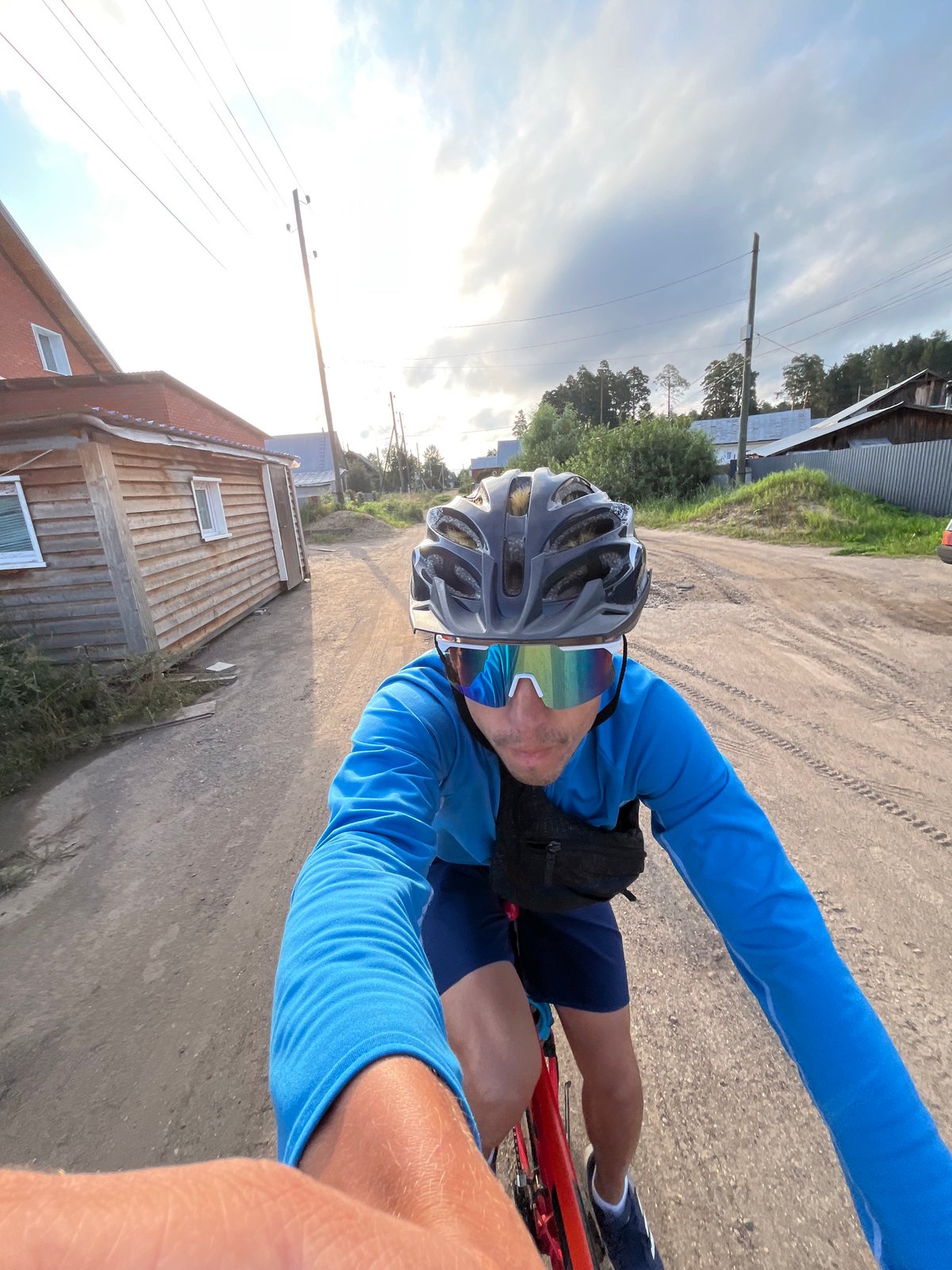 Cycling and nature stops on a summer evening near Chaikovsky