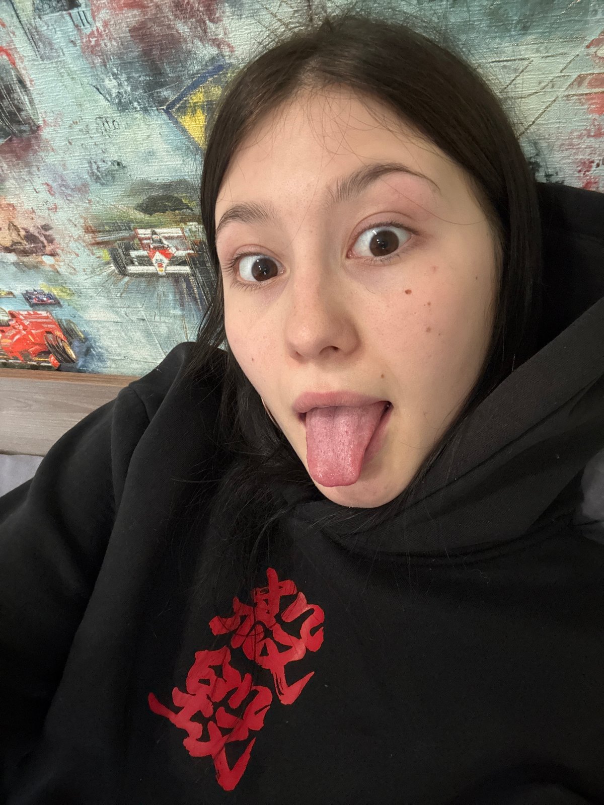 Young person poses playfully in Foki, Russia