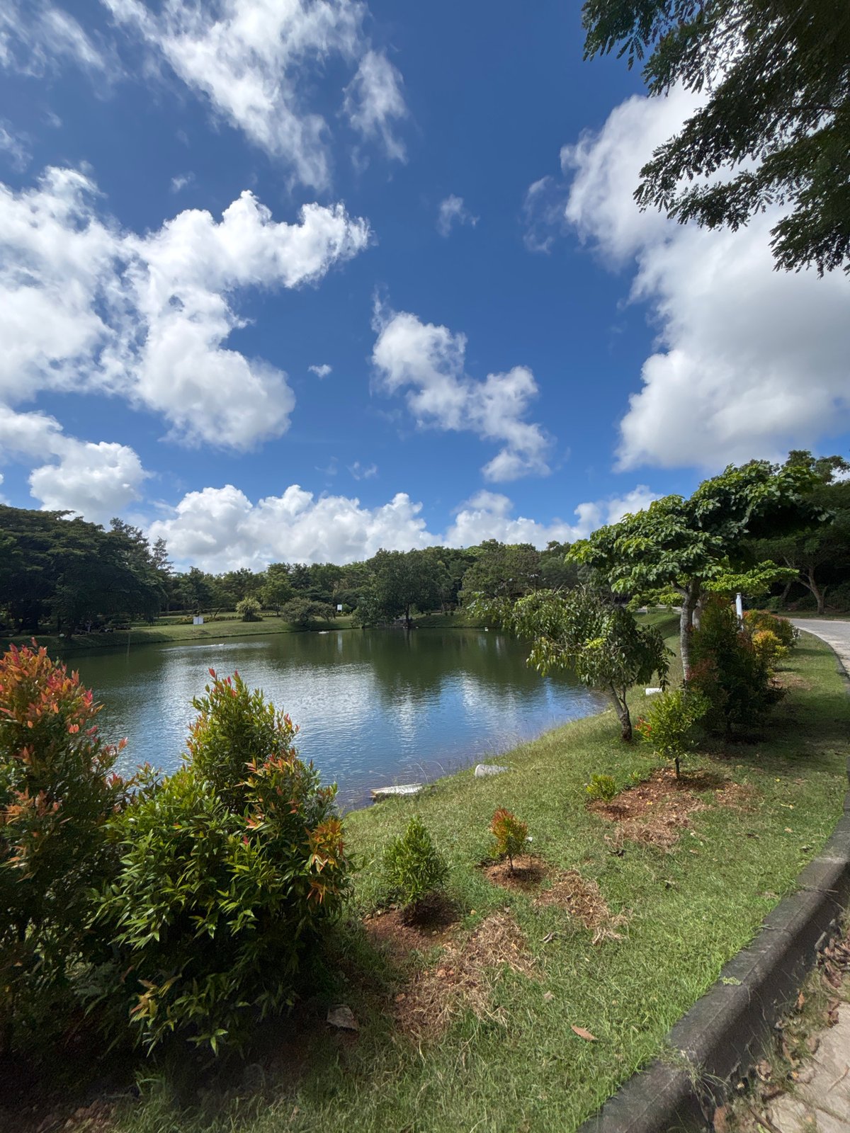 Early morning lakeside gathering observed in Kuta Selatan park
