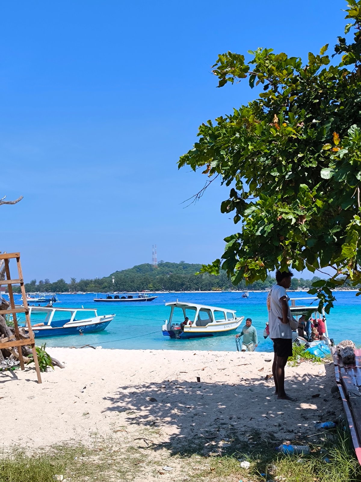 Indonesian beach scenes documented during early morning hours